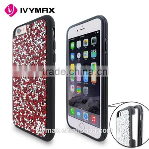 IVYMAX Red Mini Crystals Rhinestones Desire Candy Skin Cover With Soft TPU Frame For Iphone 6s Phone Case Supplier's Choice thumbnail-1