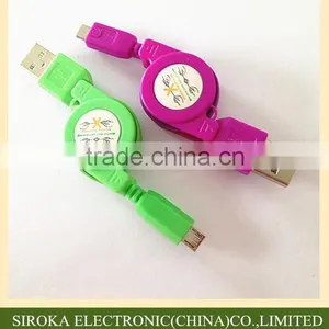USB 2.0 5pin Micro Usb Charging Cable With Retractable Sync Transfer Cable for Mobile Cellphone thumbnail-3