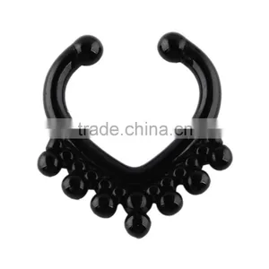 UV Septum Fake Septum Non Piercing Acrylic Septum Nose Ring thumbnail-1