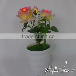 Home Garden Artificial Led Rose Flower Bonsai With Led Light With Battery thumbnail-2