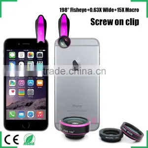 Mobile Phone Fisheye Lens Innovative Gadgets 2016 Trending Products Clip 3 in 1 198 Degree Fish Eye 0.63x Wide-angle Lens Kit thumbnail-5