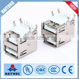 Double Metal USB ATYPE 4 Pin 90 Degree 2.0 Female Connnector Usb thumbnail-1