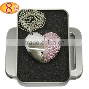 Bulk 1gb 2gb 4gb Diamond/jewelry Heart Shaped Usb Flash Drives thumbnail-1