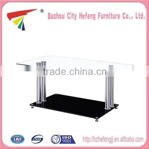 Wholesale Glass Top Stainless Steel Base Coffee Table thumbnail-1