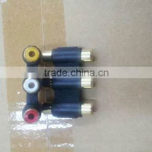 HIGH QUALITY 3 Rca FEMALE Audio AdaptOR Rca Jacks 3RCA Jack to 3RCA Jack thumbnail-2
