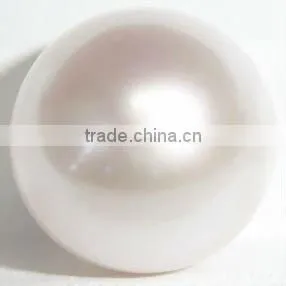 8mm Round Half Hole Drilled White Freshwater Pearl for Earring Jewelry thumbnail-1