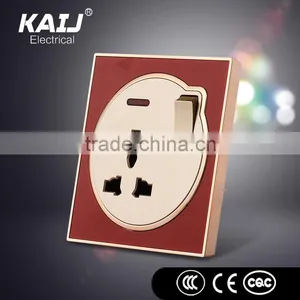 2016 New Design Wall Mounted Luxury Light 13a Single One Gang 3 Pin Universal Switch Socket for Home Hotel thumbnail-2