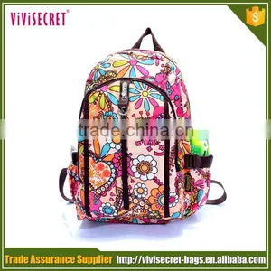 Most Fashionable Bright Color Flower Traveling Bag School Laptop Backpacks thumbnail-2