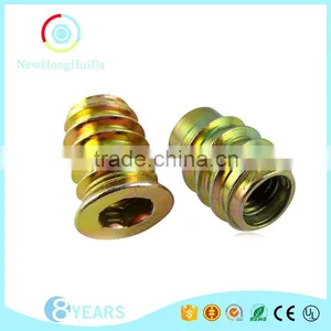 Odm Good Quality Zinc Alloy Colorful Furniture Wood Insert Nut thumbnail-6