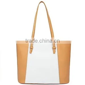 Fashion Style White and Black Strips pu Leather Tote Bag thumbnail-2