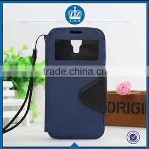 LZB Fashion Color Contrast Series View Windows PU Leather Case Flip Cover for Iphone 4 thumbnail-2