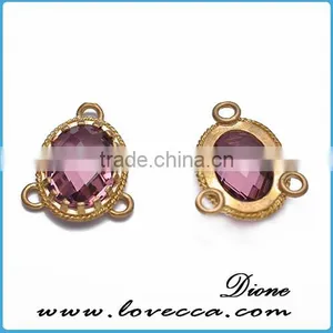 Valentine Gift Jewelry Charms Ruby Glass Pendant Drop Inlay Gold Plating Jewelry thumbnail-2