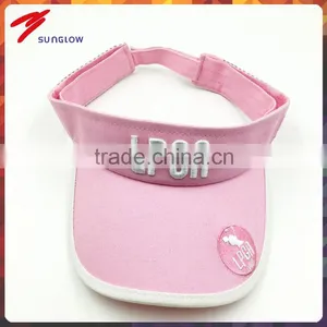 100% Cotton Twill 3D Embroidery Sun Protection Visor Cap thumbnail-1