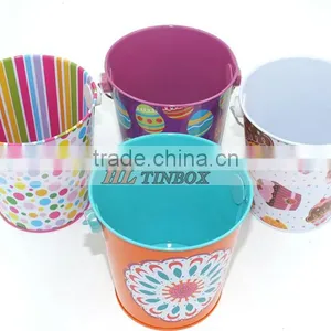 Colorful Handle Round Shape Metal Bucket Tin Can thumbnail-2
