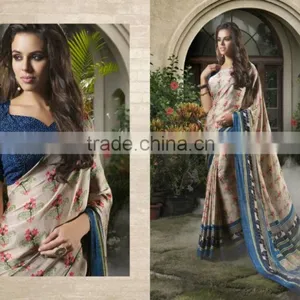 Zari Blouse and Orange Color Womaniya Designer Sarees Collections thumbnail-5