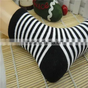 Factory Wholesale Custom Girl Stripe Black Color Tight Socks Cotton thumbnail-5