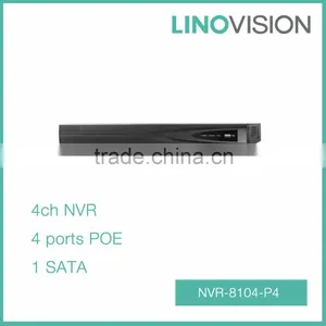 Professional 4CH 1U 1SATA NVR, Support 4 Ports POE thumbnail-1