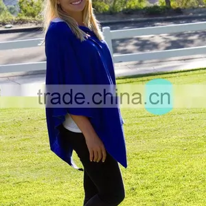 Super Soft Mondel Spandex Jersey Blue Elegant Open Full Cover Nursing Poncho thumbnail-2