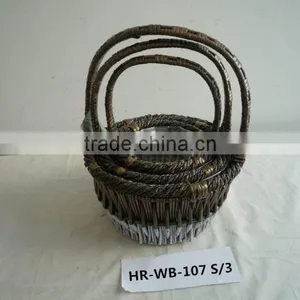 Hot Sell Empty Wicker Picnic Baskets With Handle thumbnail-1