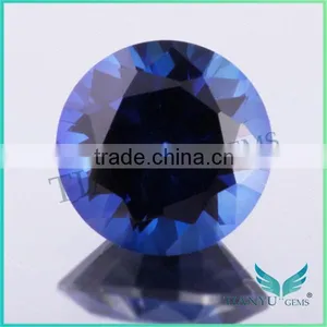Wholesale Loose Gemstones 34# Round Shape Corundum Deep Sapphire Gemstone Prices thumbnail-1