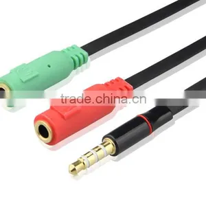 3.5mm Jack Audio Splitter Cable With Gold-plated Connectors--Flat Cable thumbnail-1