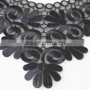 Fashion Neckline Design Embroidery Guipure Lace Collar Black Applique thumbnail-3