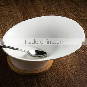 Royal Porcelain Dinner Plate ,white Wavy Dinner Plate, Flat White Porcelain Cake Plate thumbnail-5