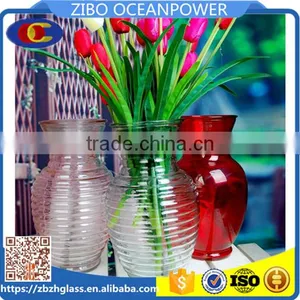 Glass Vase Clear Spiraling Glass Flowerpot With Colors thumbnail-1