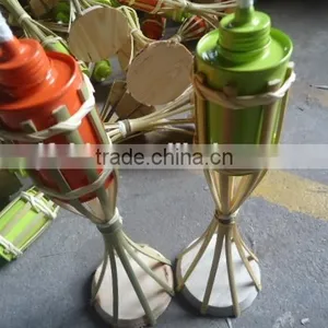 FD-008 Green Material Colorful Bamboo Oil Lamp Garden Torch thumbnail-4
