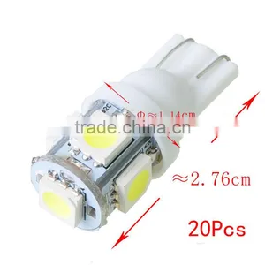 20pcs DC 12V White T10 Wedge 5-SMD 5050 LED Car Lighting Light Bulbs thumbnail-1