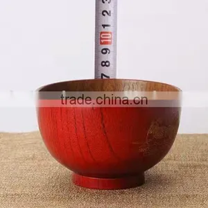 Red Chinese Carved Soup Bowl thumbnail-5