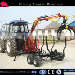 Tractor Mounted Self Power Log Trailer Crane With Remote Winch 4WD thumbnail-2