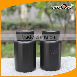4oz Black HDPE Plastic Pill Bottle With Child Resistant Cap thumbnail-1