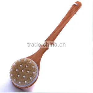 Natural Bristle Bath and Shower Brush With Long Bamboo Handle thumbnail-1