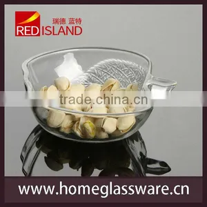 Fruit Tray Crystal 5 Inch Apple Shape Glass Bowl for Salad thumbnail-1