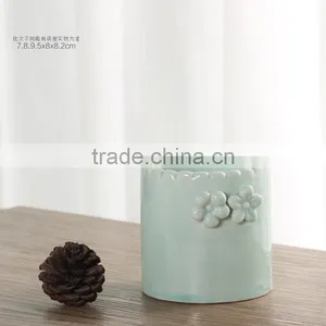 Creative Home Decor Handicraft Small Indoor Blue Ceramic Planters thumbnail-1