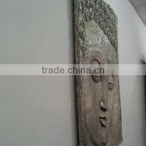 Silver Indoor Bali Wall Buddha Head Polyresin Decoration thumbnail-2