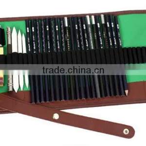 Factory Wholesale Drawing Sketching 36 Pieces Canvas Roll Up Pencil Case thumbnail-2