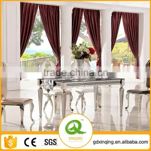 TH375 Comtemporary Tempered Glass Mirrored Dining Room Table thumbnail-1