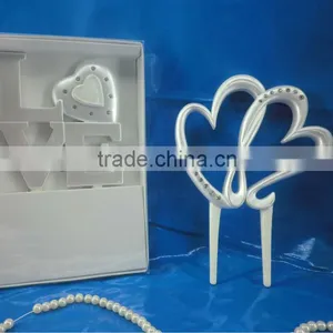 2014 Hot Selling Love Wedding Interlock Heart Cake Toppers thumbnail-1