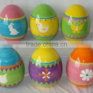 Colour Egg Shape Ceramic Egg Figurine for Easter thumbnail-1