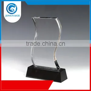 Jingyage Quick Response on Inquiry Best Selling Blank Wave Shape Design Crystal Trophy Plaque Crystal Trophy Award Souvenir Gift thumbnail-1