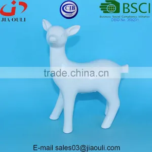 Christmas Decorative Glazed White Ceramic Standing Deer for Home Decor thumbnail-2