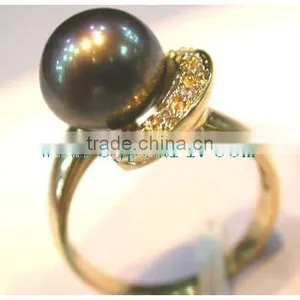 Purple Pearl Ring Tahitian Ring thumbnail-3