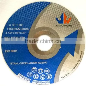 4-1/2" 115x3x22.2mm Flat Resin Bonded Reinforced Metal Cutting Disc thumbnail-1