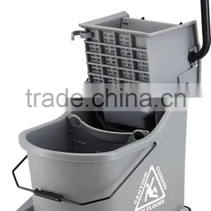 Heavy Delux Public-use Plastic Mop Wringer Bucket With Wheel 33L thumbnail-1