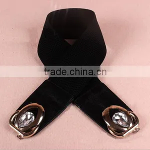 Wholesale Teardrop Crystal Inlaid Flower Pattern Alloy Buckle Sex Women Lady Wide PU Waist Belt thumbnail-3