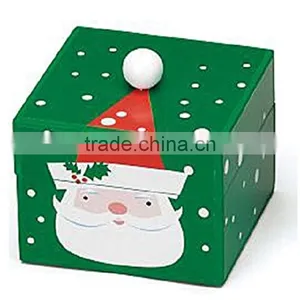 Plastic Christams Gift Music Box , Decoration Box With Snow Mand and Christmas Tree Inside thumbnail-1