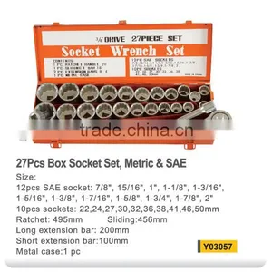 Y03057 27PCS 3/4"DR 7/8"-2" Box Socket Set thumbnail-1