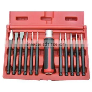 12 Pieces Interchangeable Punch and Chisel Set thumbnail-1